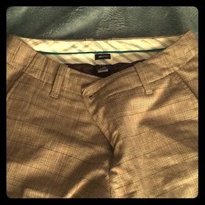 Wide legged tartan trousers